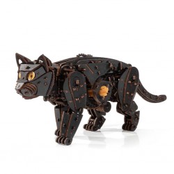 Puzzle 3d mécanique de chat , Eco Wood Art, puzzle chat noir, 4815123002598