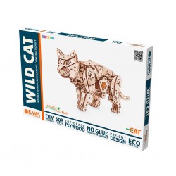 Puzzle 3d mécanique de chat , Eco Wood Art, puzzle chat noir, 4815123002604