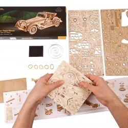 Petit Cabriolet Ugears, Maquette en bois sans collage, 4820184121744