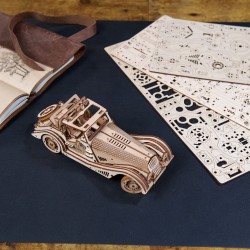 Petit Cabriolet Ugears, Maquette en bois sans collage, 4820184121744