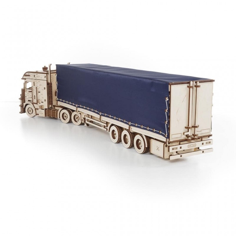 Semi remorque bachée en maquette en bois, 4815123003250