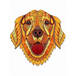 Joli petit puzzle en bois composé de pièces spéciales, motif CHIEN mandala