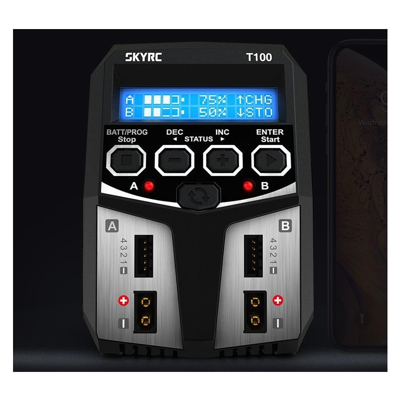 Chargeur de batterie pour modélisme radiocommandé, SkyRc, T100 duo