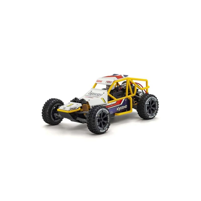 Kyosho SandMaster 2.0 1:10, blanc et bleu,  buggy 4x2 idéal pour débuter, 4548565461066