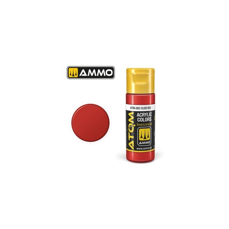 Peinture acrylique ATOM Blood Red 20031, Rouge sang, 8432074200314