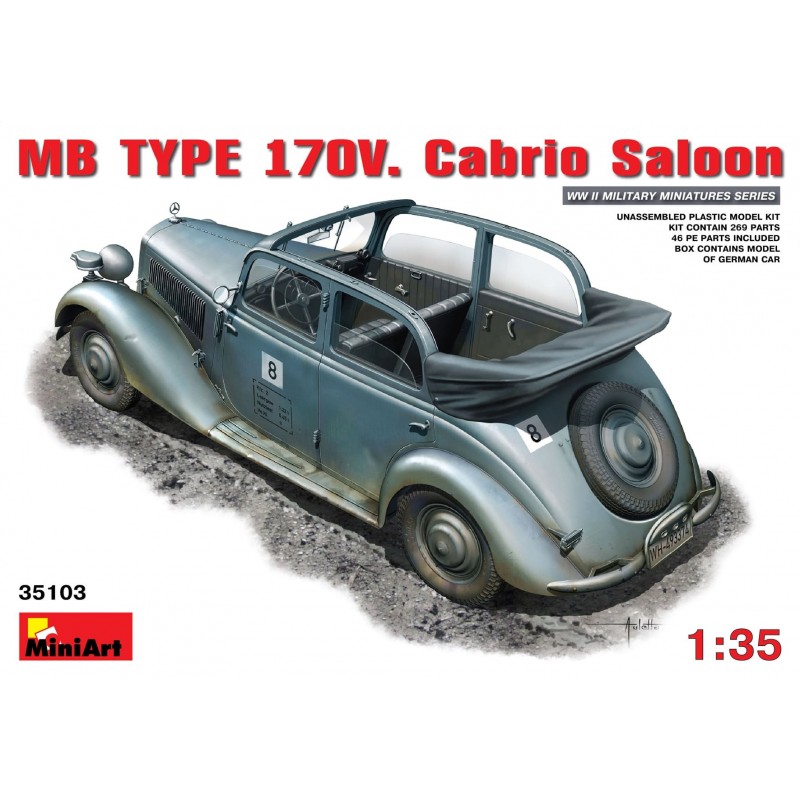 Mercedes type 170V cabriolet salon, maquette MiniArt, 4820041102381