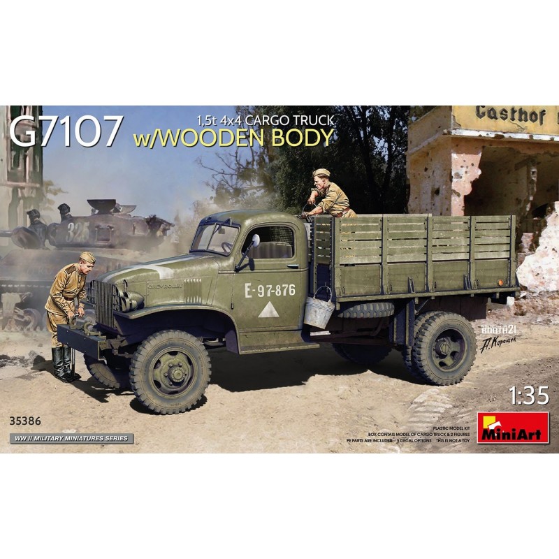 Camion Chevrolet G7107 avec caisse de transport en bois, maquette Miniart, 4820183314604
