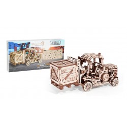 3-dimensional puzzle of the forklift. Made By Wood Trick, Sold By tridipuz.live