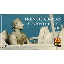 Figurine 1/32 WWI Aviateur français, aviateur dans son cockpit