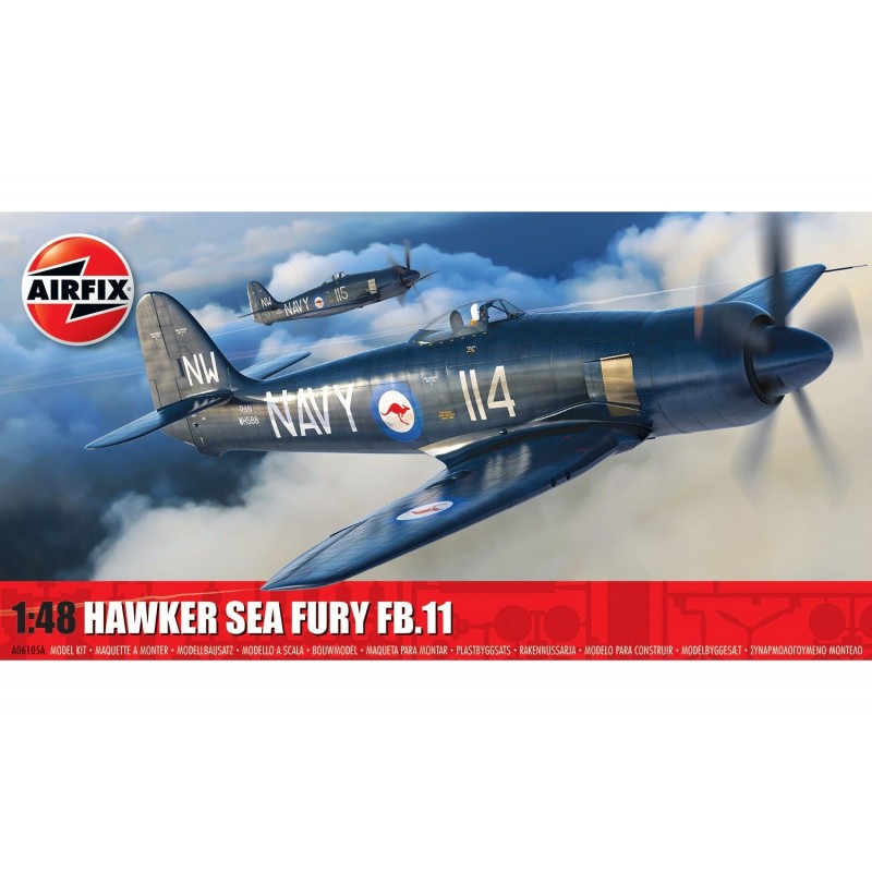 Maquettes avions 48eme, Hawker Sea Fury, Airfix, 5063129001544