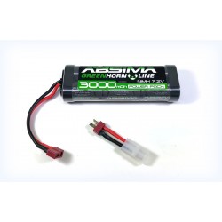 batterie NIMH pour voiture radiocommandée, 3000 NIMH, livré avec prise T et adaptateur Tamiya, 4250650940133