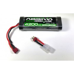 Batterie voiture Rc NIMH, 4200 mah, 7,2 V, batterie Absima. Livrée avec prise Dean et adaptateur voiture Tamiya, 4250650940157