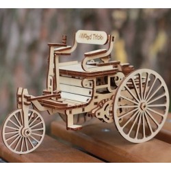 WOOD TRICK Maquette en bois de la première voiture de Daimler Puzzles 3d en bois