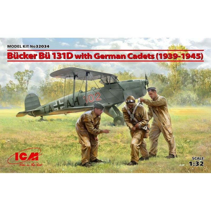 Maquette Avion 1/32 ICM, Bücker Bü 131D w.German Cadets(1939-45), 4823044405879