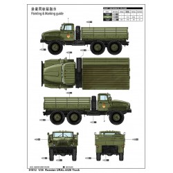 Maquette camion 1/35 Trumpeter, Ural 4320, 240 pièces à assembler sur 8 grappes. 9580208010120