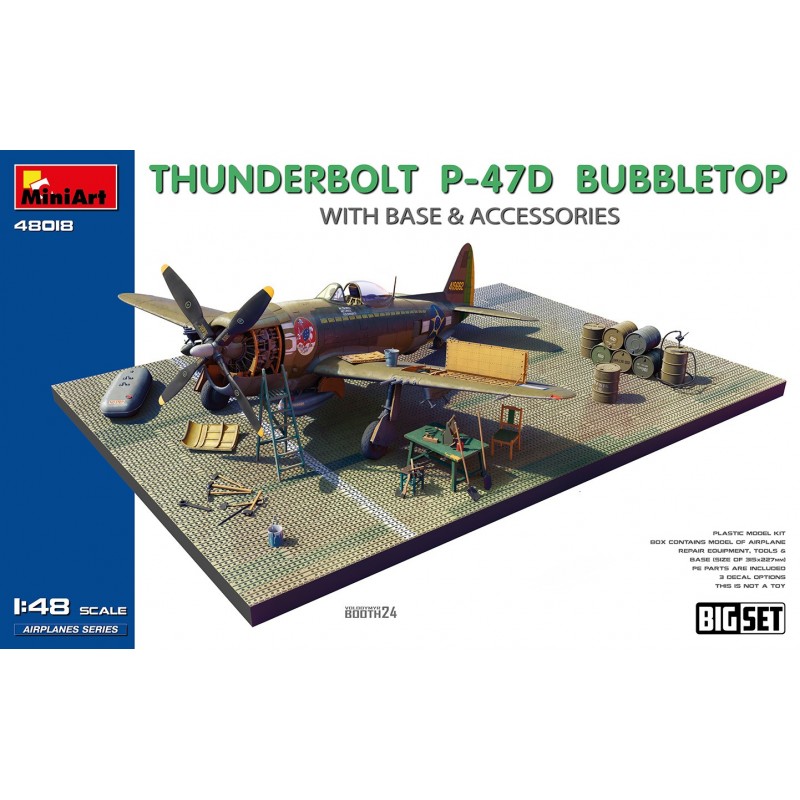 Maquette avion 1/48 P47D Bubbletop,  maquette MiniArt 48018