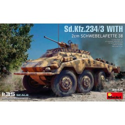 Maquette véhicule blindé 1/35 MiniArt, Sd.Kfz.234/3, 2cm SCHWEBELAFETTE 38