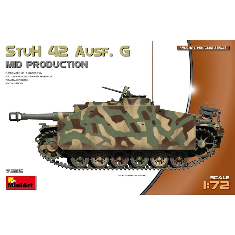 Maquette de tank allemand 1/72 MiniArt, StuH 42 Ausf. G, 5906852927456