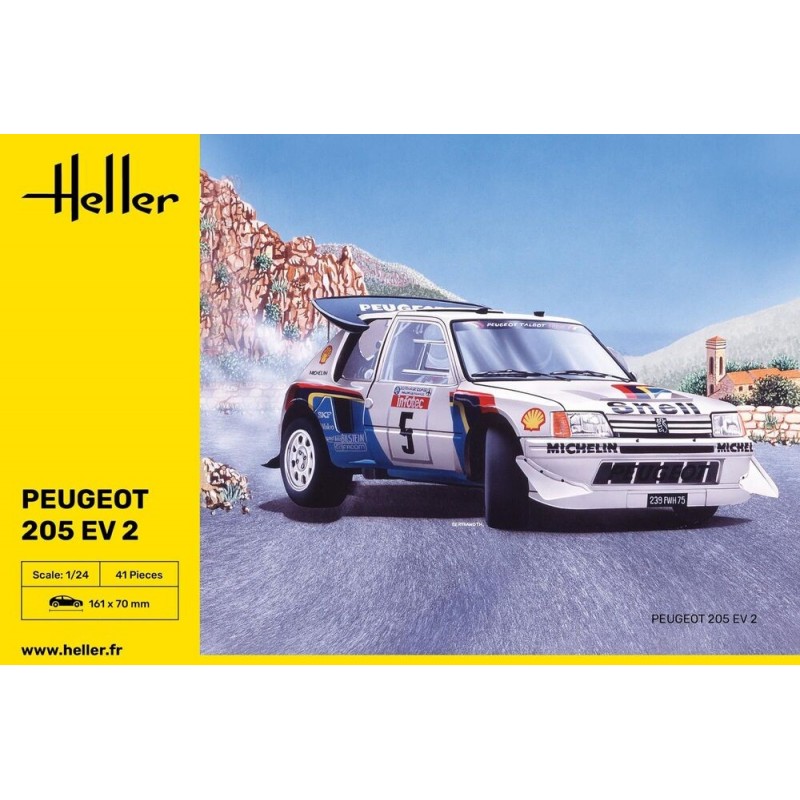 Maquette voiture 1/24 Heller Peugeot 205 EV 2, 3279510807165