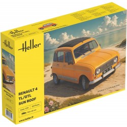 Maquette de Renault 4L avec toit ouvrant, maquette Heller au 1/24. 3279510827040