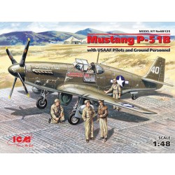 maquette ICM 1/48 Mustang P-51 B WWII avec pilotes  USAAF et Personnel, 4823044400478