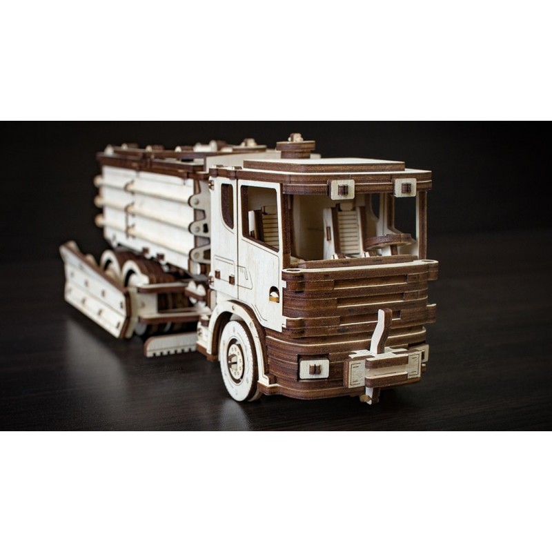 Eco Wood Art maquette de camion en bois, la déneigeuse, Eco Wood Art Puzzles 3d en bois