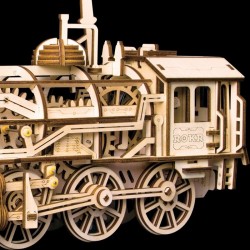Robotime la Locomotive vue par Robotime, puzzle 3d mécanique Puzzles 3d en bois