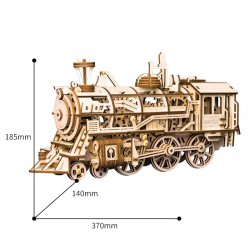 Robotime la Locomotive vue par Robotime, puzzle 3d mécanique Puzzles 3d en bois