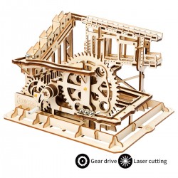 Robotime Circuit de billes en bois, modèle à crémaillère. Accueil
