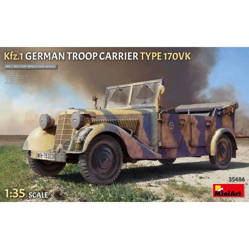 Maquette MiniArt 1/35, Maquette WWII Kfz.1 German Troop Carrier Type 170VK