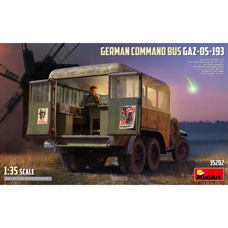 Maquette Mini Art 1/35, Maquette German Command Bus GAZ-05-193, ean 4820183311627