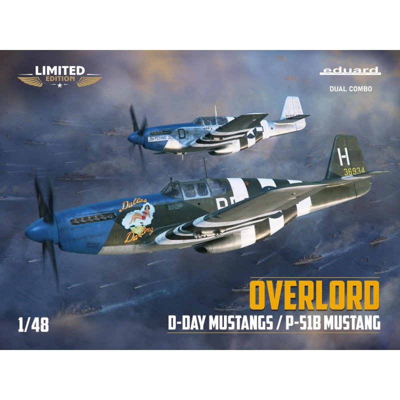 Maquette Avion Eduard, OVERLORD: D-DAY MUSTANGS  / P-51B MUSTANG  DUAL COMBO 1/48 EDUARD-LIMITED