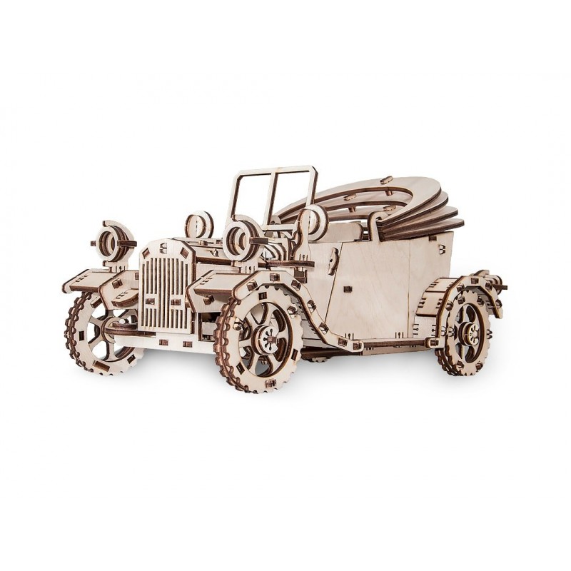 Eco Wood Art Maquette en bois de voiture rétro, Eco Wood Art Puzzles 3d en bois