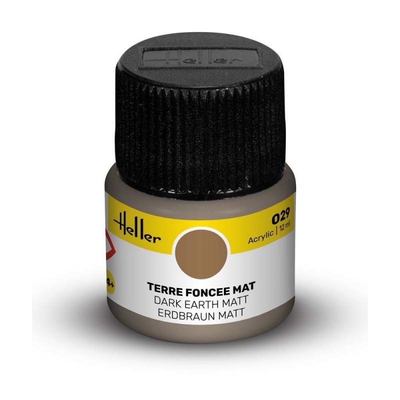 Peinture Acrylique Heller, Ref 029  Couleur Dark Earth mat, ean 3279510090291