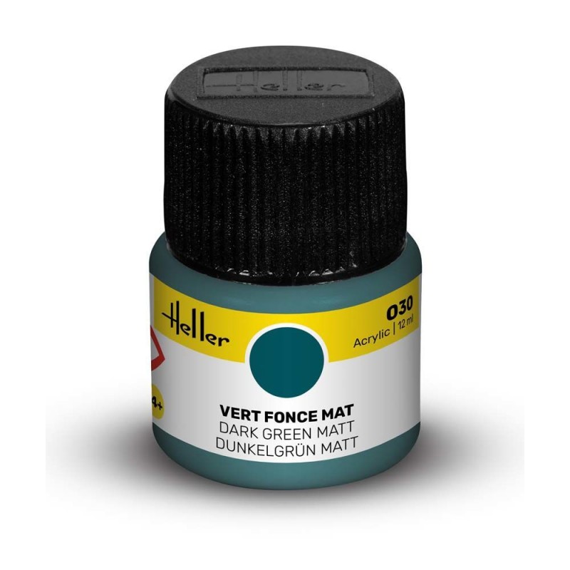 Peinture Acrylique Heller, Ref 030 Couleur Dark Green mat, ean 3279510090307