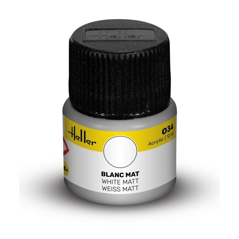Peinture Acrylique Heller, Ref 034  Couleur Blanc mat, ean 3279510090345