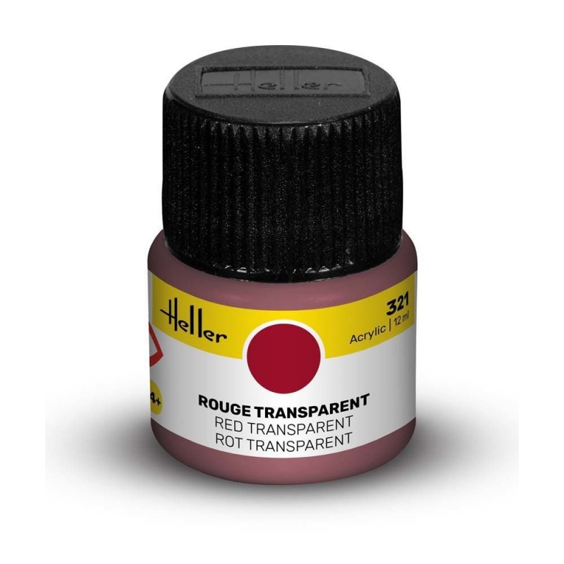 Peinture Acrylique Heller, Ref 321 Rouge Transparent