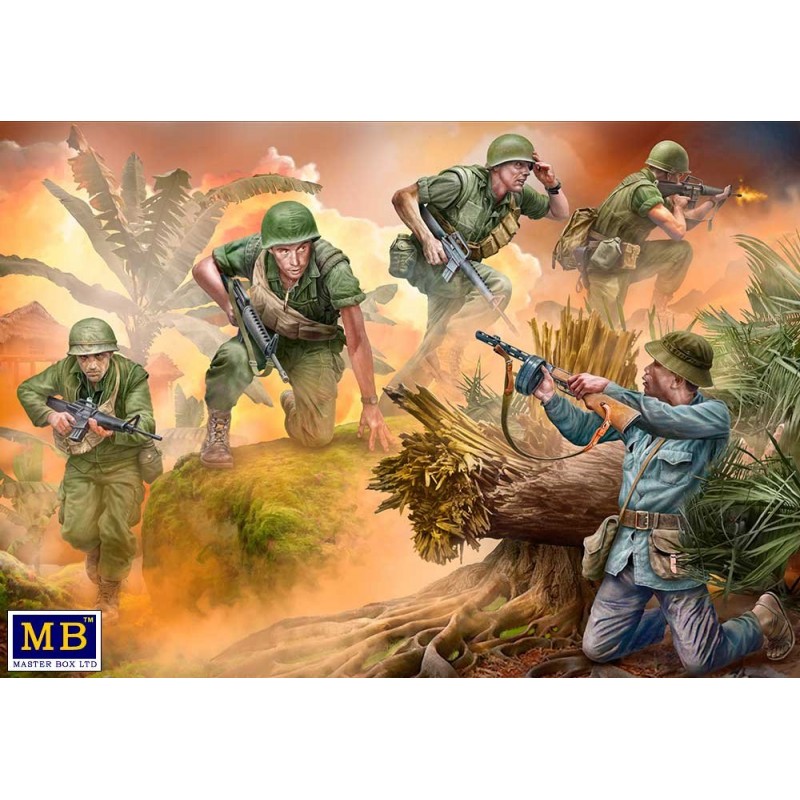 Master Box 35241 – Shootout! Combat au Vietnam – 5 figurines – 1/35