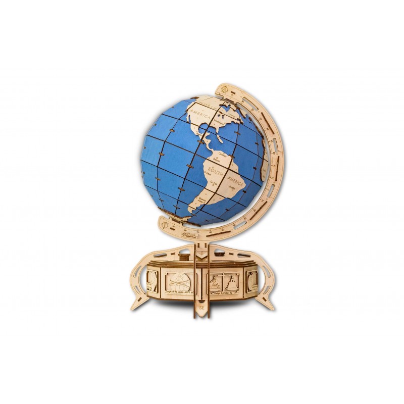 Eco Wood Art Maquette en bois, globe terrestre, Eco Wood Art Puzzles 3d en bois