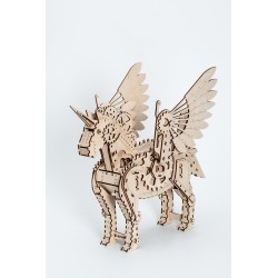 mr PlayWood Puzzle 3d steampunk en bois, La Licorne majestueuse. Puzzles 3d en bois