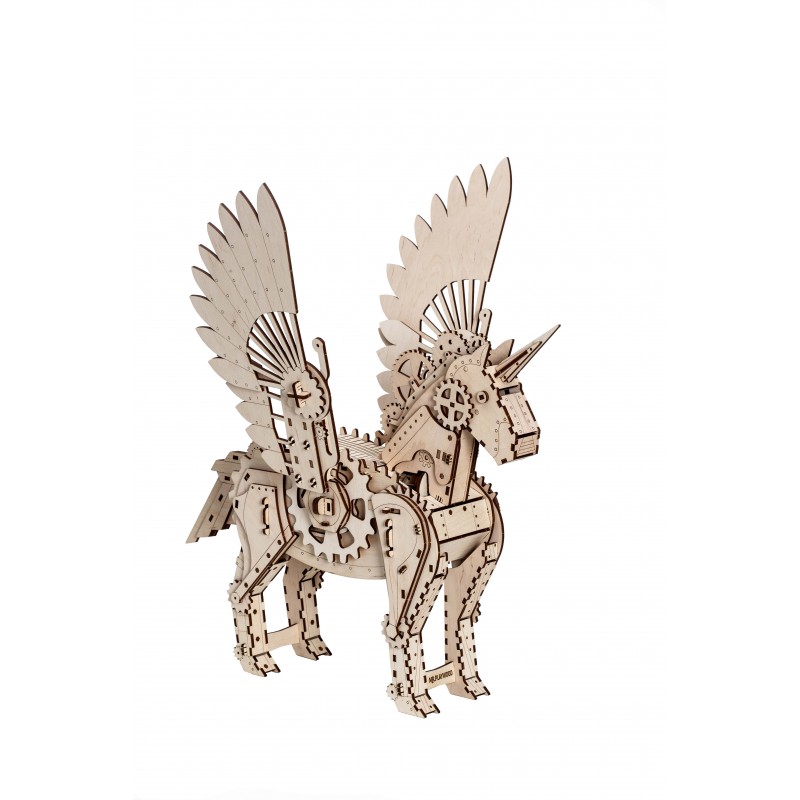 mr PlayWood Puzzle 3d steampunk en bois, La Licorne majestueuse. Puzzles 3d en bois